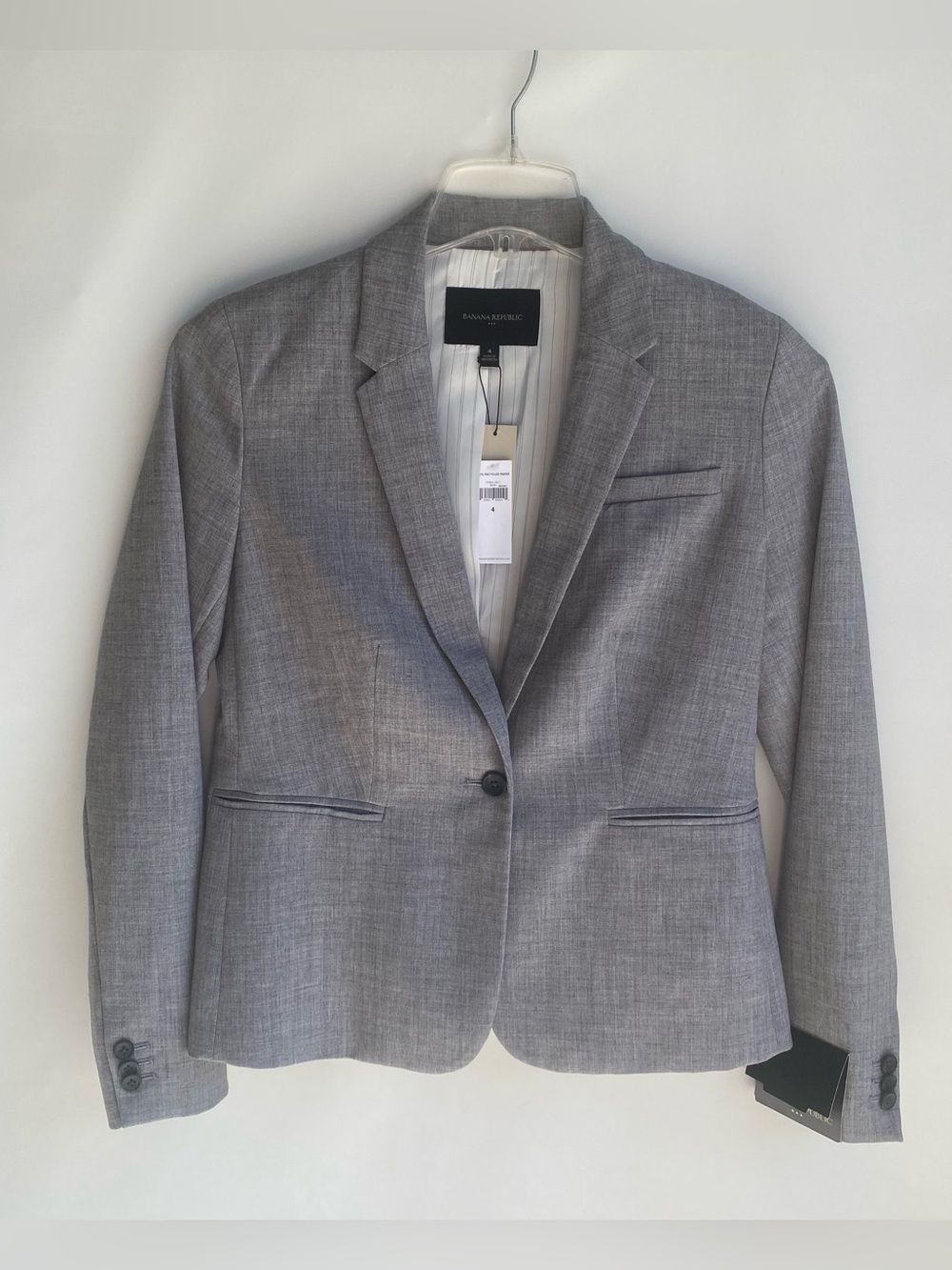 Banana Republic light grey business casual blazer workwear professional size 4